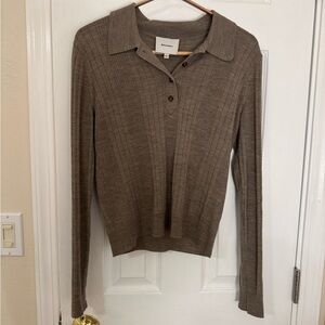 Reformation Wool Ribbed Polo